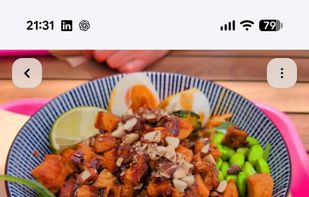 Detail view of a meal
