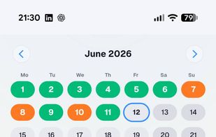 Logging history with calendar overview