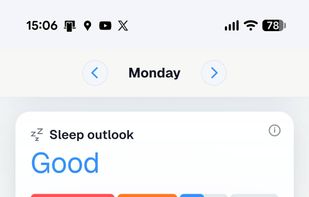 Sleep outlook projection and meal breakdown