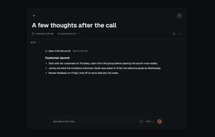 Notes written after a call