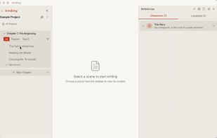 Scene list and light theme — full app layout with light and dark theme support.