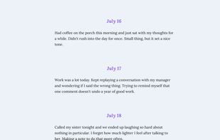 Journal in light mode — public demo