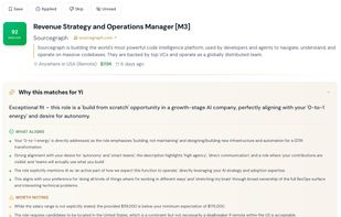 Kinship tells you what's aligned, what's worth noting, and what to ask. This helps you give you a good sense of if the job fits well.