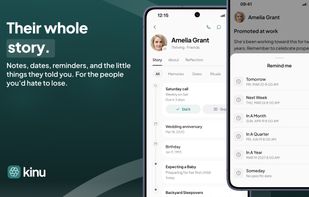 A person's profile holding their whole story: notes, important dates, and flexible reminders that range from tomorrow to someday.