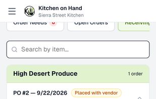 Receiving: check the delivery in at the dock