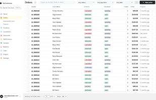 Orders in the admin (GoCommerce package)