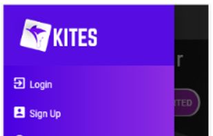 1. Visit website (https://ekites.in) or download
Ekites App
2. Click on Sign Up button to register.