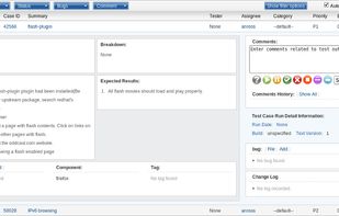 Mark individual test result statuses

add comments, link or report bugs