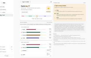 Review your to-do and habit completion across estimated cycle phases to help plan ahead.