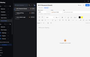 Secure folder, copy and expand text with never exposing it