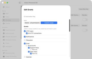 Scoping an assistant's API key to specific accounts and actions