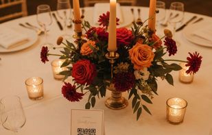 Scan the QR code on the table card to upload photos instantly