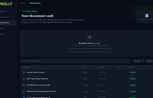 Upload your SOC 2 reports, policies, and compliance docs once — Knowally references them to auto-fill every future questionnaire.