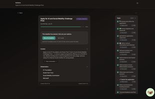The Actions view: track bigger pieces of work by progress, not guilt. Group by This Week, Backlog or Archive, sort by status, and see what needs a decision at a glance.