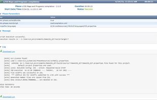A log of a Build Phase step, in this example it show the "z/OS Maps and Programs compilation" Phase. Every step in the build process is clearly distinguishable from the others and has its own details and logs.