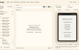 One linked section updates every book in the catalogue: this Also By page is shared across a whole series.