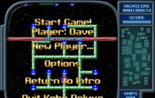 From 0.4.0. In the main menu, selecting a level to start playing at. (640x480)