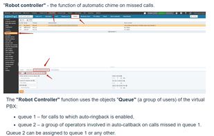 Automatic call-back function for missed calls. The Virtual PBX automatically dials up the free group manager and connects him to the client who made the earlier call.