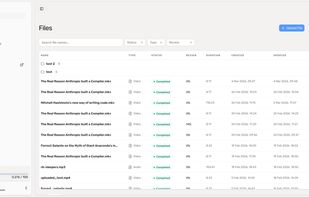 Main dashboard displaying files.