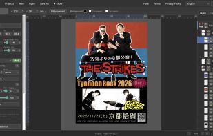 Non-destructive live effects (color overlay, glow) applied to a gig flyer — adjust or toggle anytime.