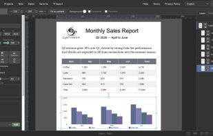 Tables with formulas and live-updating charts — even meeting docs, exportable as searchable PDF.