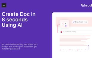 Documents - Create documents in less than 8 seconds with Kroolo. Docs can be instantly created, collaborated with teams. You can chat with the Doc to refine the contents.