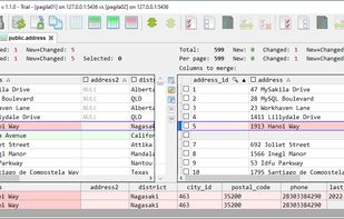 Compare and merge records for the given table/view