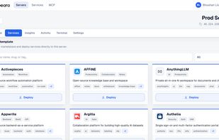 Browse the marketplace and deploy services to your servers.