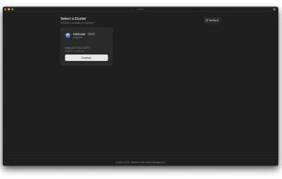 Cluster Connection
Connect to your Kubernetes clusters with a clean, minimalist interface. Select from multiple contexts including local Minikube and remote clusters.