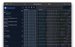 Kubetail screenshot 1