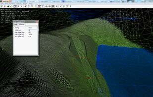 Shows 3D editing screen for heightmap.