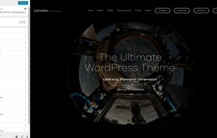 The screen of the customizer menu with all the available options when using the theme.