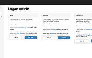 Web interface home screen