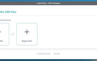 LakeTools - CSV Compare desktop app for Windows and MacOS - screenshot of the first step where no files are selected
