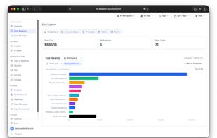 Cost Explorer: spend breakdown by resource type, DBU and cloud cost