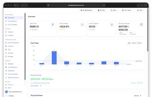 Cost intelligence dashboard: total spend, forecast and top cost drivers