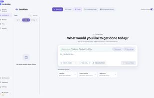 LanMate AI assistant on macOS — start a task, choose an approval mode and access remote devices.