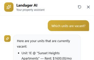example of chatting with the Landager AI
