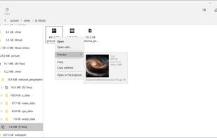 Explore let you browse your storage space with folders sorted by size, now with Quick Preview to instantly preview files.