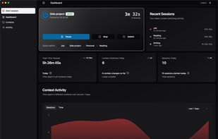 Dashboard with active session