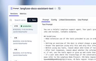 Version-control prompts collaboratively, deploy/roll-back instantly to different environments, support for templates, variables, and A/B testing. Cached client-side for 0 latency/availability impact.