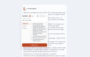 Tap any word for its card: pronunciation, frequency, part of speech, definitions, forms and the grammar it belongs to, with audio
