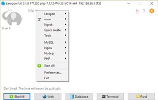 Home page with menu deployed