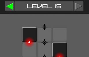 Arrange blocks to lighten all targets.