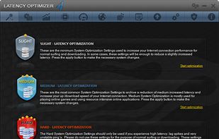 Home screen with 3 optimization modes