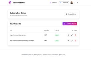 Dashboard / Main Page