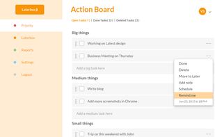 We also added options to schedule tasks (date) and even add reminders (time).