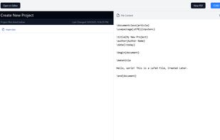 Latex Writer File System - Showing Support for multiple file compilation