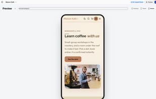 Mobile preview: every page adapts to phones on its own.