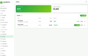 Quotes - send, track approvals and convert an approved quote straight into a scheduled job